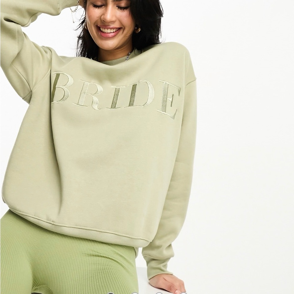 “Six Stories” Sage Green “Bride” Seeatshirt